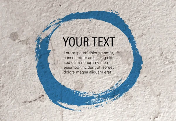 Vektorové výstřední staré betonové zdi pozadí s ručně malované modrý kruh pro text — Stockový vektor