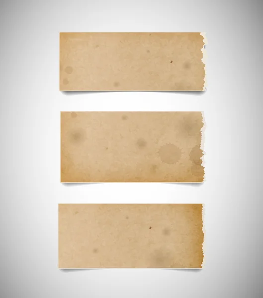 Векторні старі рвані шматочки паперу — стоковий вектор