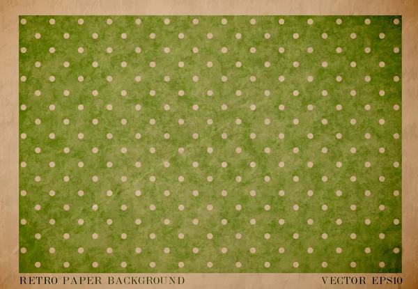 Vector vintage papier kaart met versleten groene gestippelde geometrische print versleten — Stockvector
