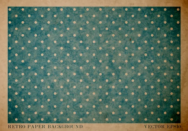 Carte papier vintage vectorielle usée avec impression géométrique pointillée bleue usée — Image vectorielle