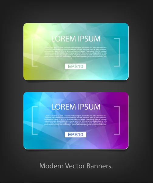 A set of modern vector banners with polygonal background — Stock Vector