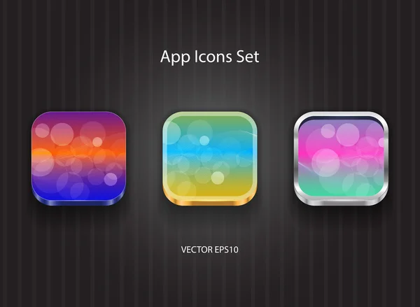 Vector 3d vierkante app icons set — Stockvector