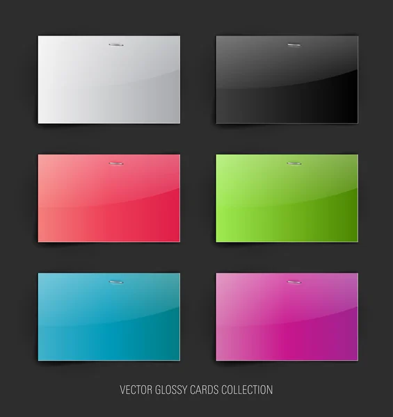 A set of vector glossy colorful paper cards — Stock Vector