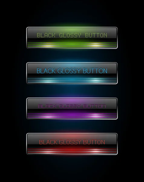 Colección colorida de botones web brillantes oscuros — Vector de stock