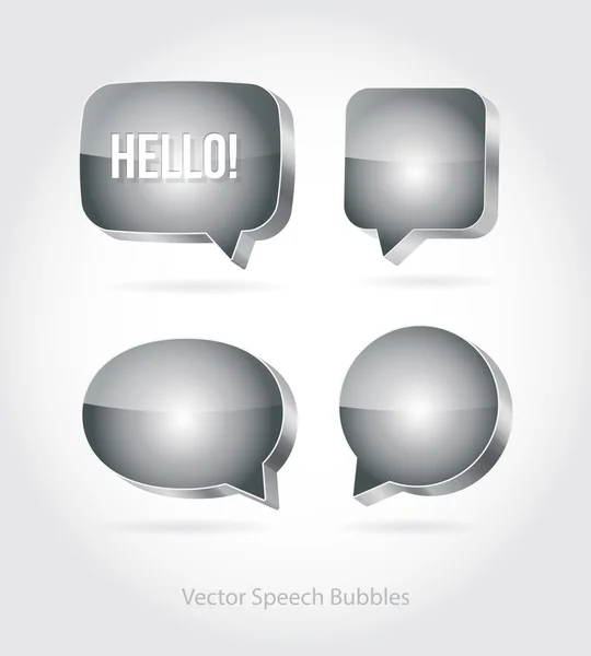 Vector 3d glossy speech bubbles collection — Stock Vector