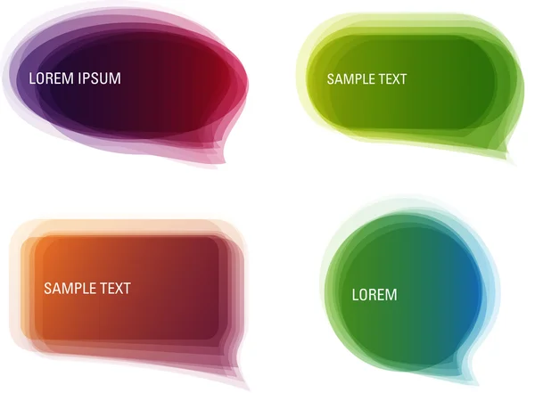 Un insieme di bolle vocali colorate di tendenza vettoriale — Vettoriale Stock