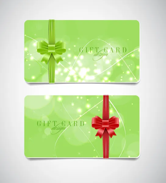 Vector gift card templates with modern glowing backgrounds — Stock Vector