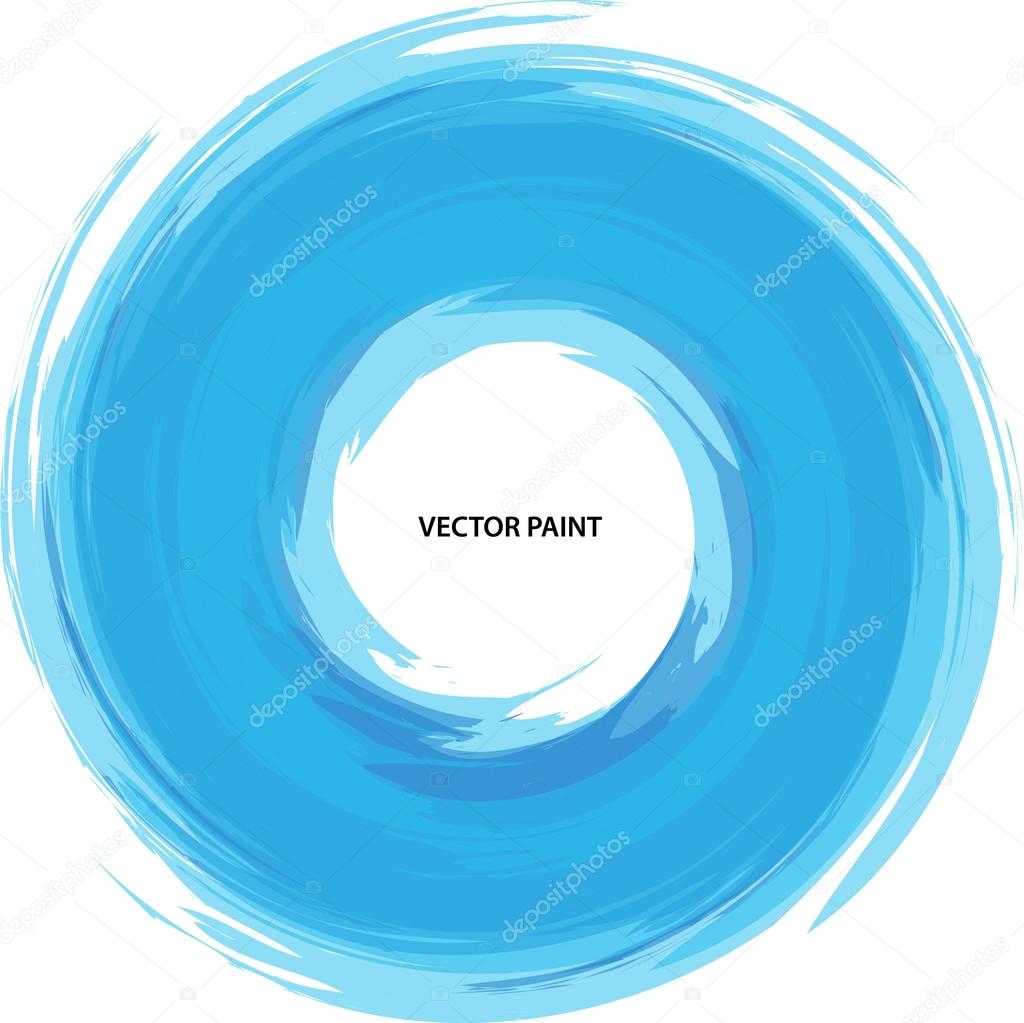 Vector blue watercolor circle