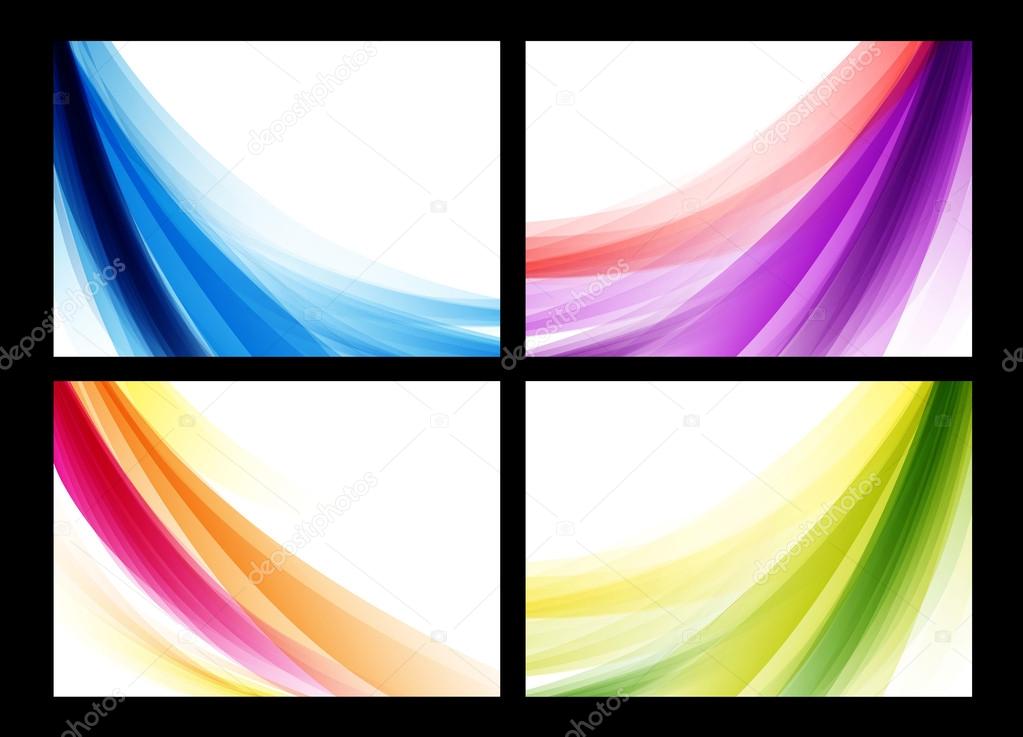 Colorful smooth vector backgrounds set