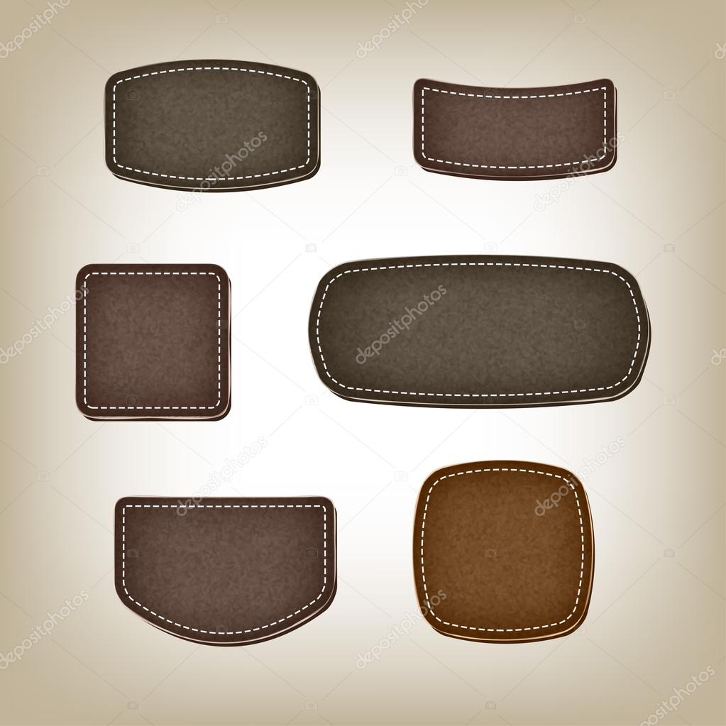 A set of vector promo leather suede textured banners