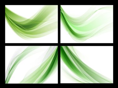 parlak yeşil vektör düz arka set