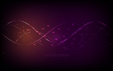 ışık arka plan ile parlayan dalgalar ve glitter vektör