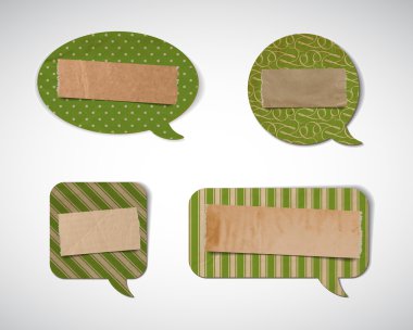 vektör vintage karton konuşma kabarcıklar koleksiyonu