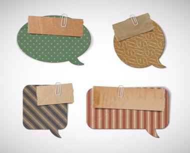 vektör vintage karton konuşma kabarcıklar koleksiyonu