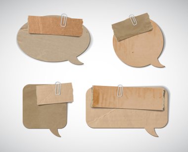 vektör vintage karton konuşma kabarcıklar koleksiyonu