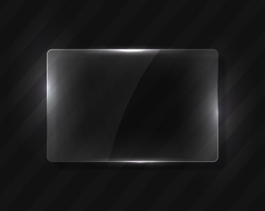 vektör şeffaf cam afiş üzerinde çapraz çizgili arka plan