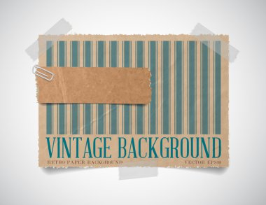 eski kağıt ayrı bir parça ile vektör vintage çizgili kağıt kartı şablonu