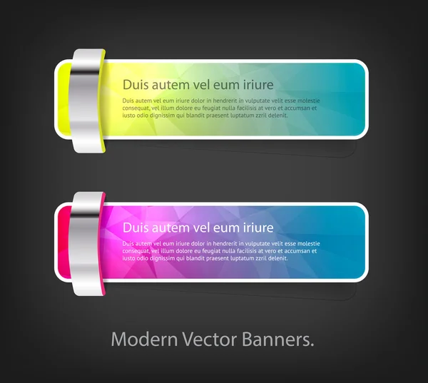 A set of modern vector banners with polygonal background — Stock Vector