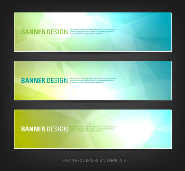 Набор современных векторных баннеров с многоугольным фоном

