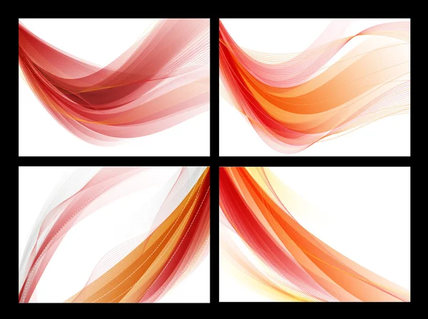 Brillante vector rojo abstracto fondos lisos conjunto — Archivo Imágenes Vectoriales