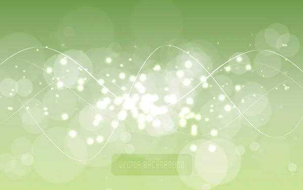 Vector abstract green blurry light glittering background — Stock Vector