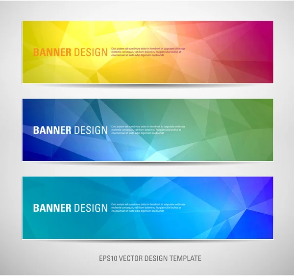 Un conjunto de banners vectoriales modernos con fondo poligonal — Vector de stock