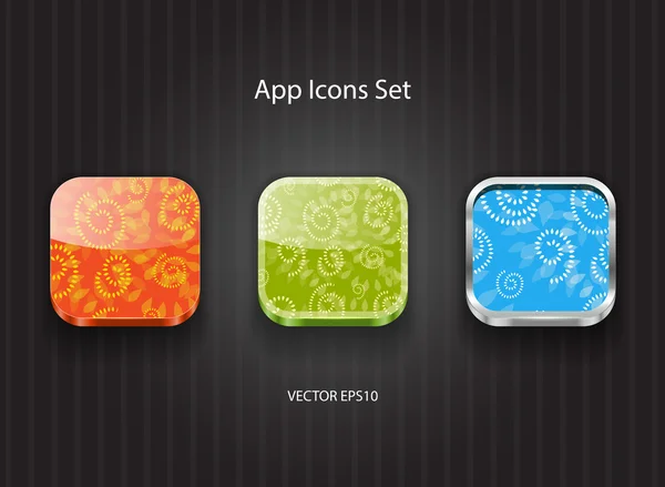 Vector 3d vierkante app icons set — Stockvector