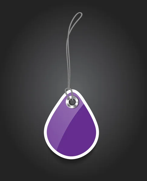 Vector violet brillant étiquette de prix du papier — Image vectorielle