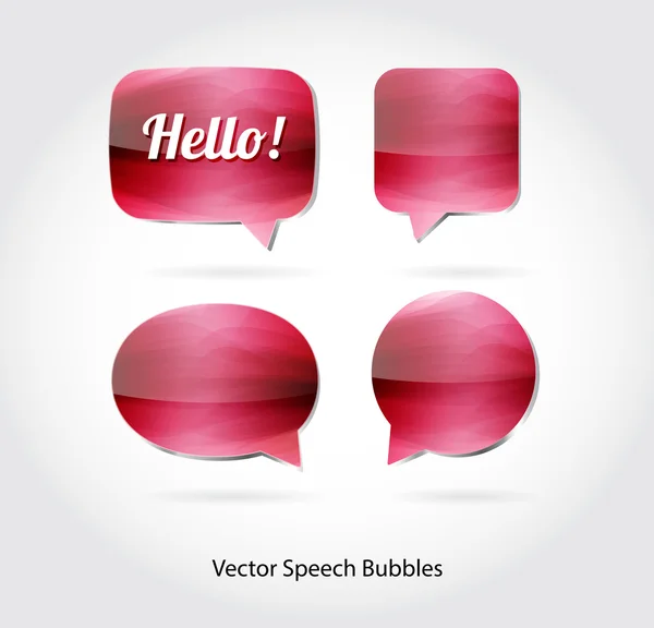 Vector 3d abstract ruby glanzende spraak bubbels collectie — Stockvector