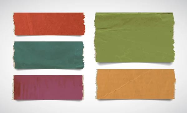 Collecte de bannières en papier déchiré de couleur vectorielle — Image vectorielle