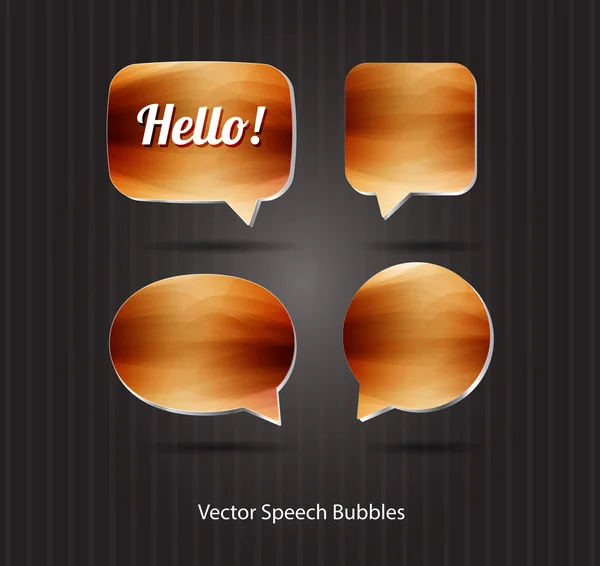Vektor 3d abstrakt golden speech bubbles samling — Stock vektor