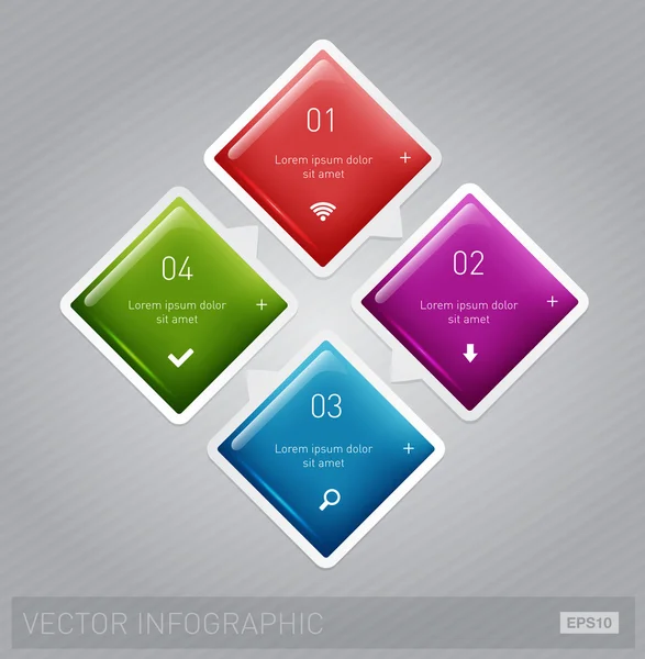 Vector square glossy infographic layout — Stock Vector