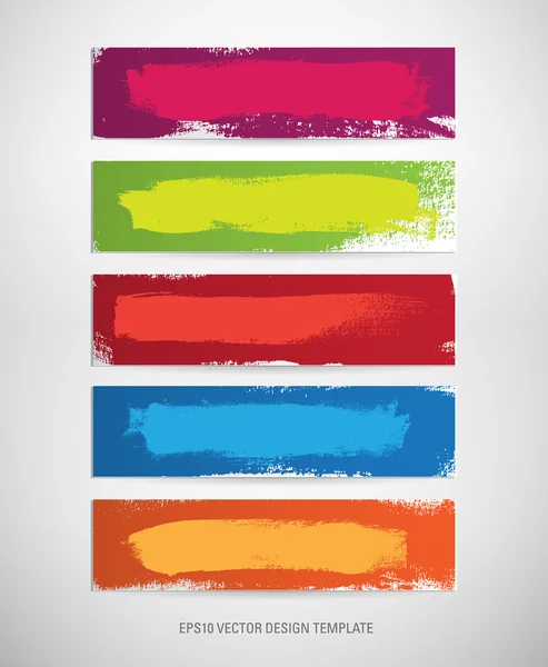A set of vector hand painted banner backgrounds — Stock Vector
