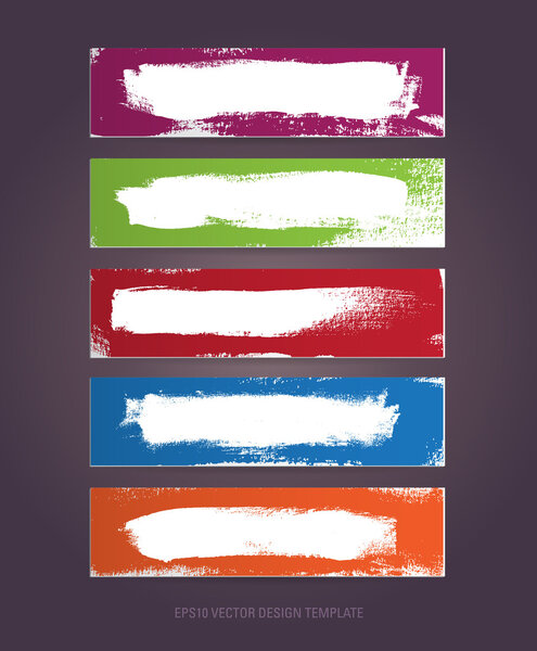 A set of vector hand painted banner backgrounds