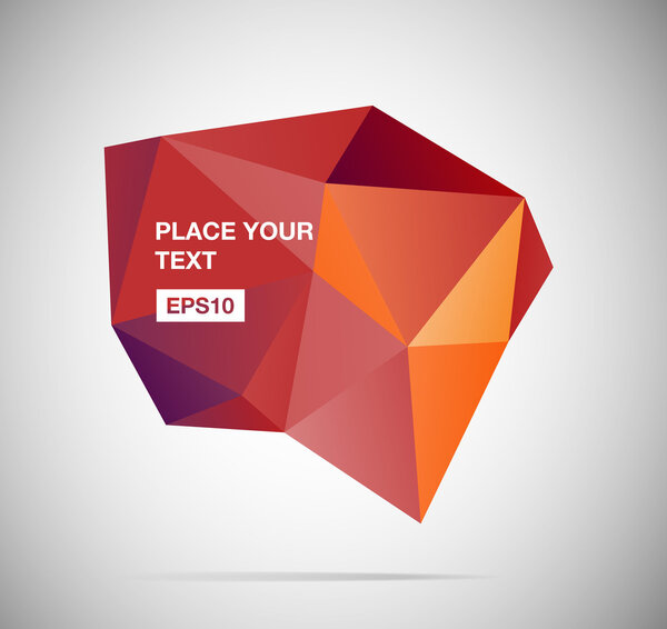 Векторное современное абстрактное многоугольное знамя оригами - речевой пузырь
