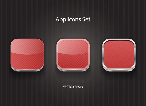 Red vector 3d app icons — Stock Vector
