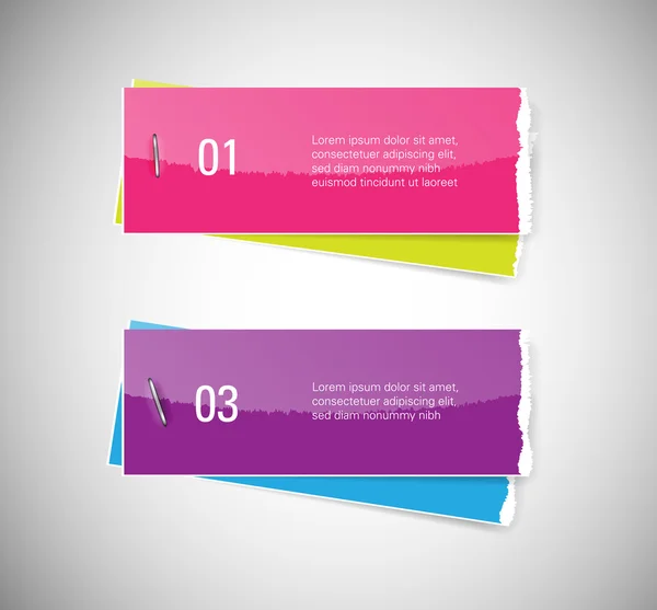 Vetor rasgado banners de papel brilhante — Vetor de Stock