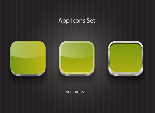 Green vector 3d app icons — Stock Vector