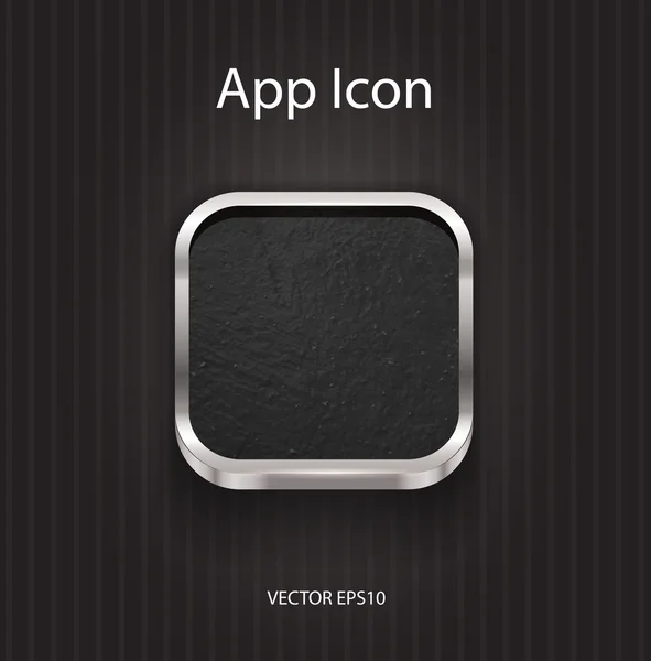 Vector 3d app pictogram met grungy textuur en aluminium rand — Stockvector