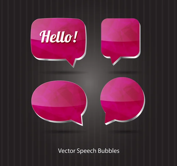 Vector 3d ruby glossy speech bubbles collection — Stock Vector