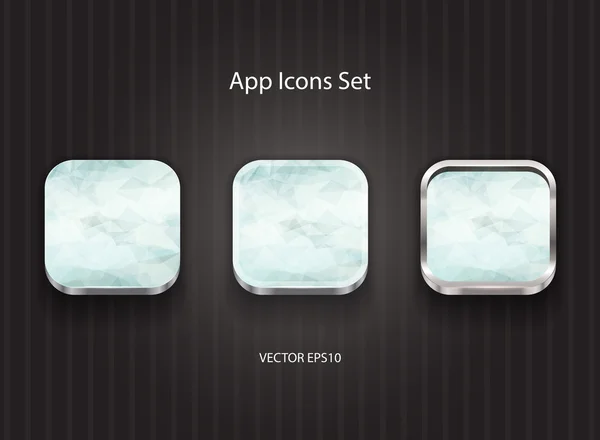 Vector 3d app icons with light geometric texture — Stock Vector