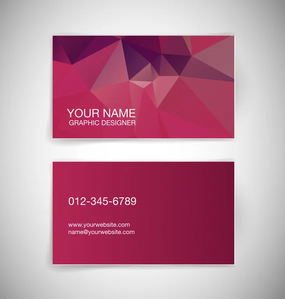 Vector business card with abstract polygonal background — Stock Vector