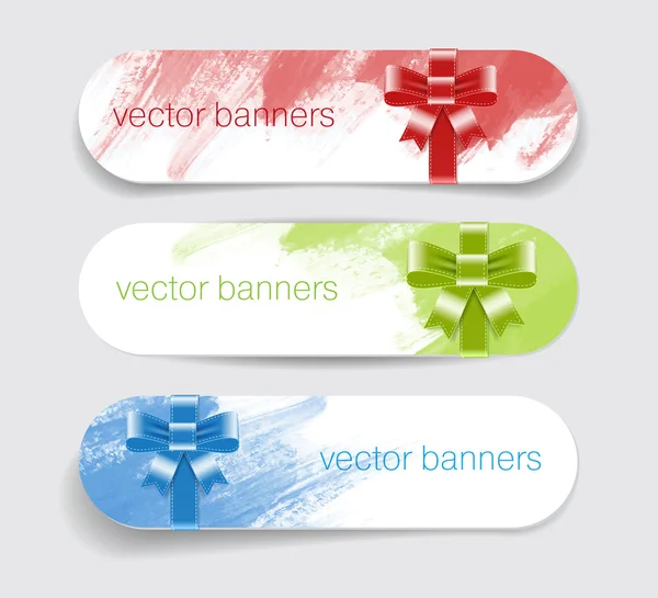 Vector pintado a mano colección de banners texturizados — Vector de stock