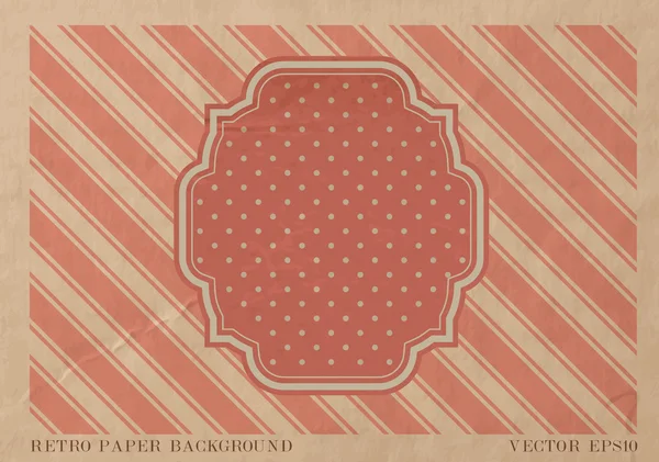 Fondo de papel descolorido Vector vintage con un marco retro - rosa — Vector de stock