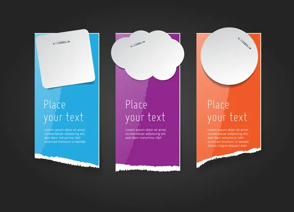 Vector glanzend geglazuurde gescheurd papier banners — Stockvector