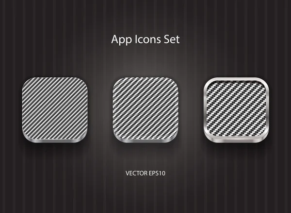 Vector square app icons with denim texture — Stock Vector