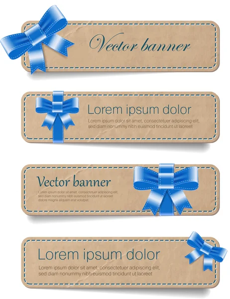 Vintage vektor kartong banners samling — Stock vektor