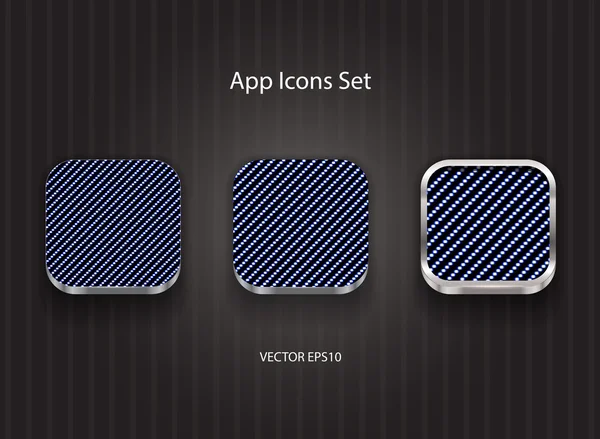 Vector vierkante app pictogrammen met denim textuur — Stockvector