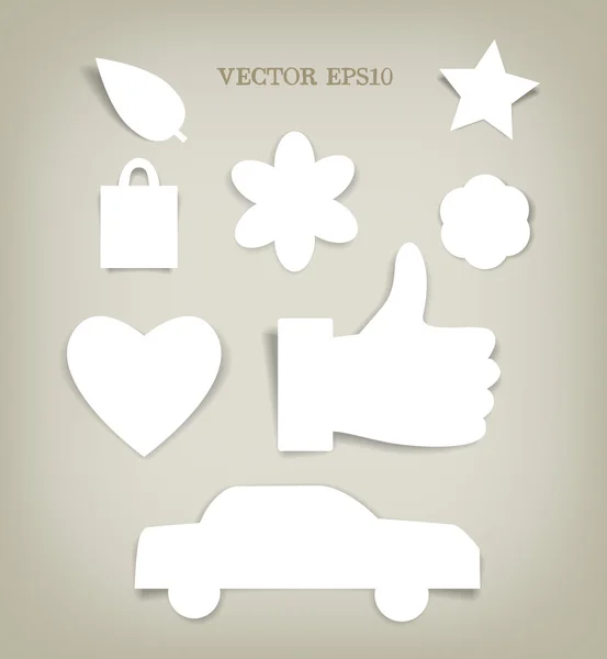 Surtido de iconos de papel conjunto — Vector de stock