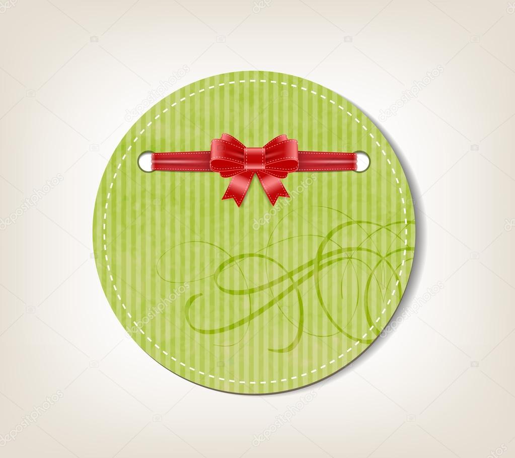 Round green vector hand made paper textured note